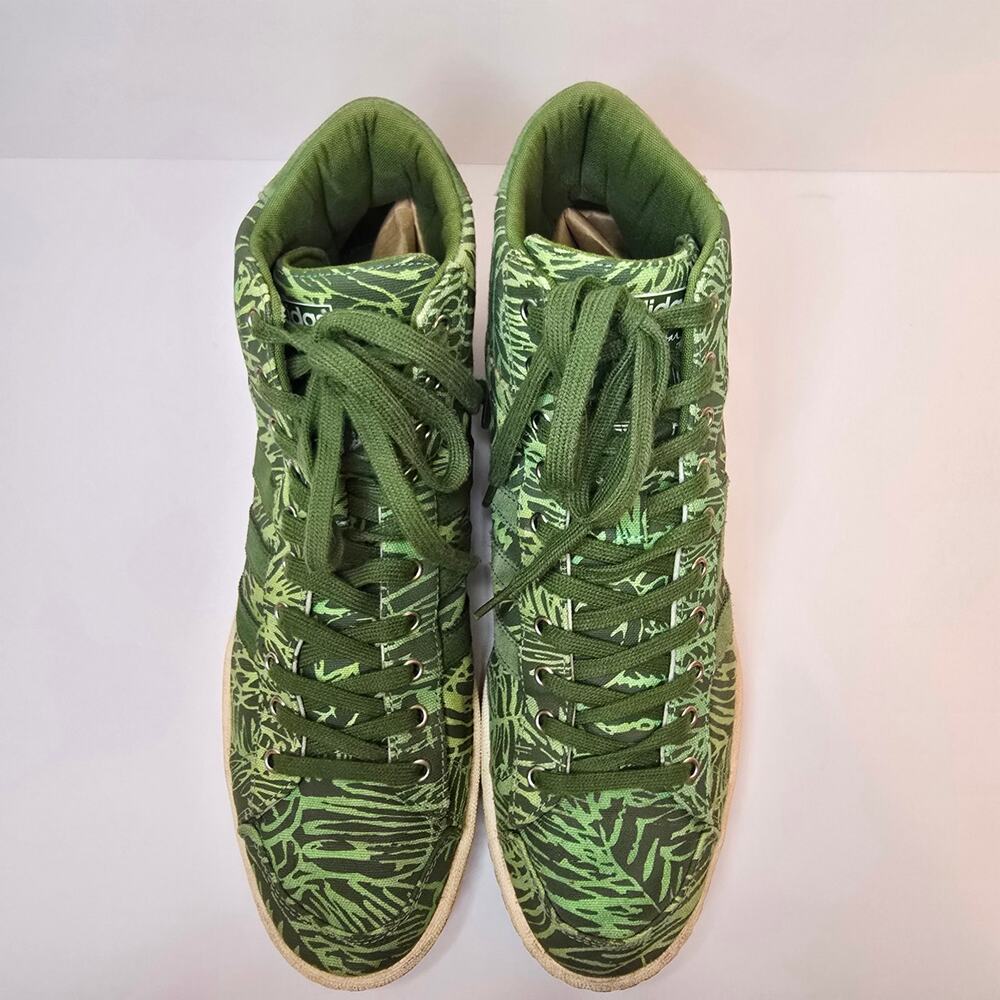 Adidas Jabbar Mid Top Sneakers Men's Size 12 Green Jungle Print D67390 - Picture 9 of 12